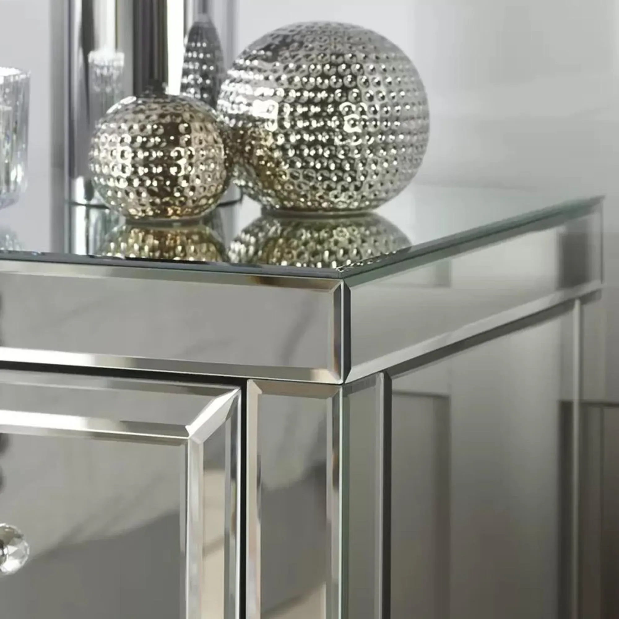 Valencia 3 Drawer Bedside Cabinet - Mirrored