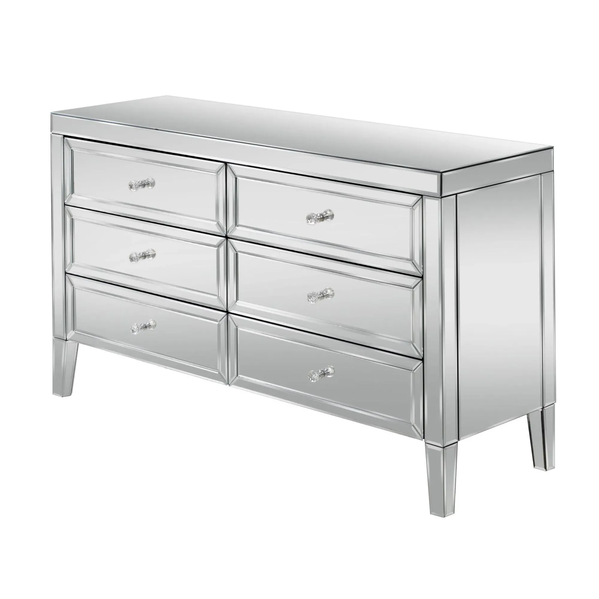 Valencia 6 Drawer Wide Chest - Mirrored