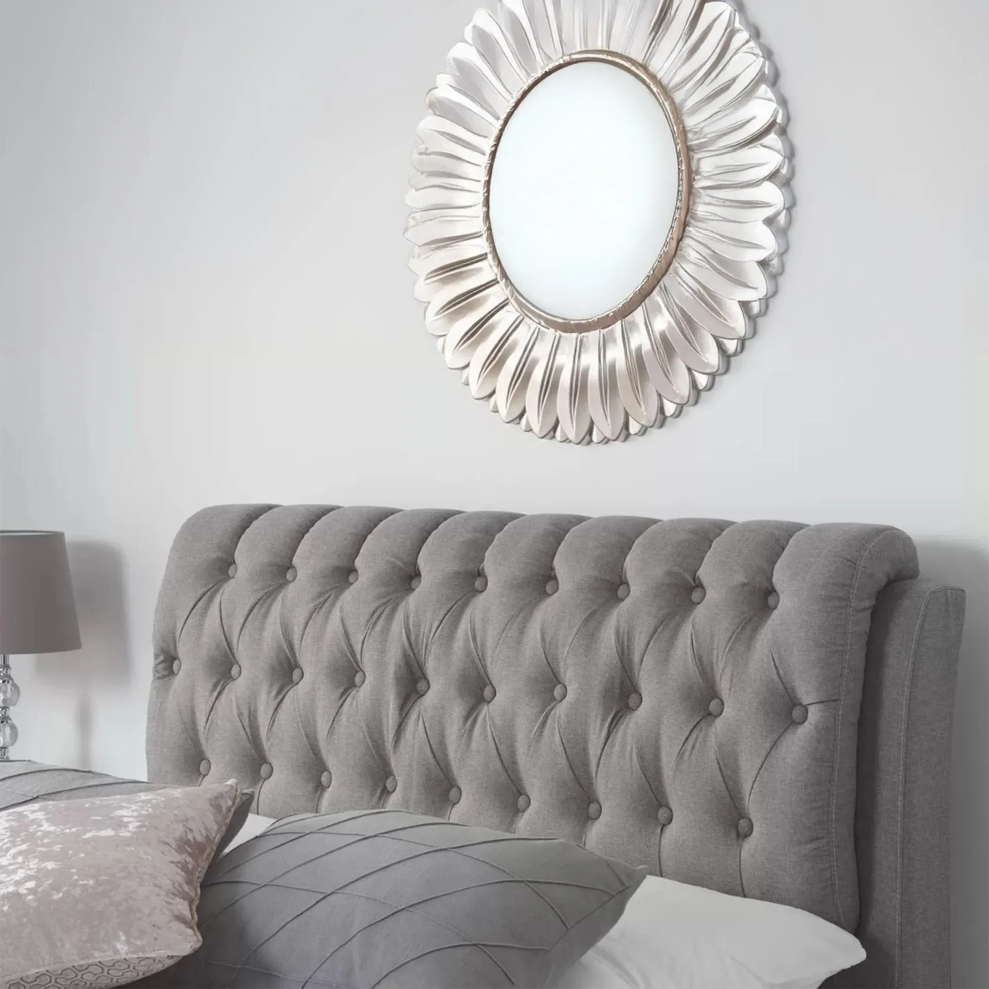 Valentino Fabric Bed - Grey