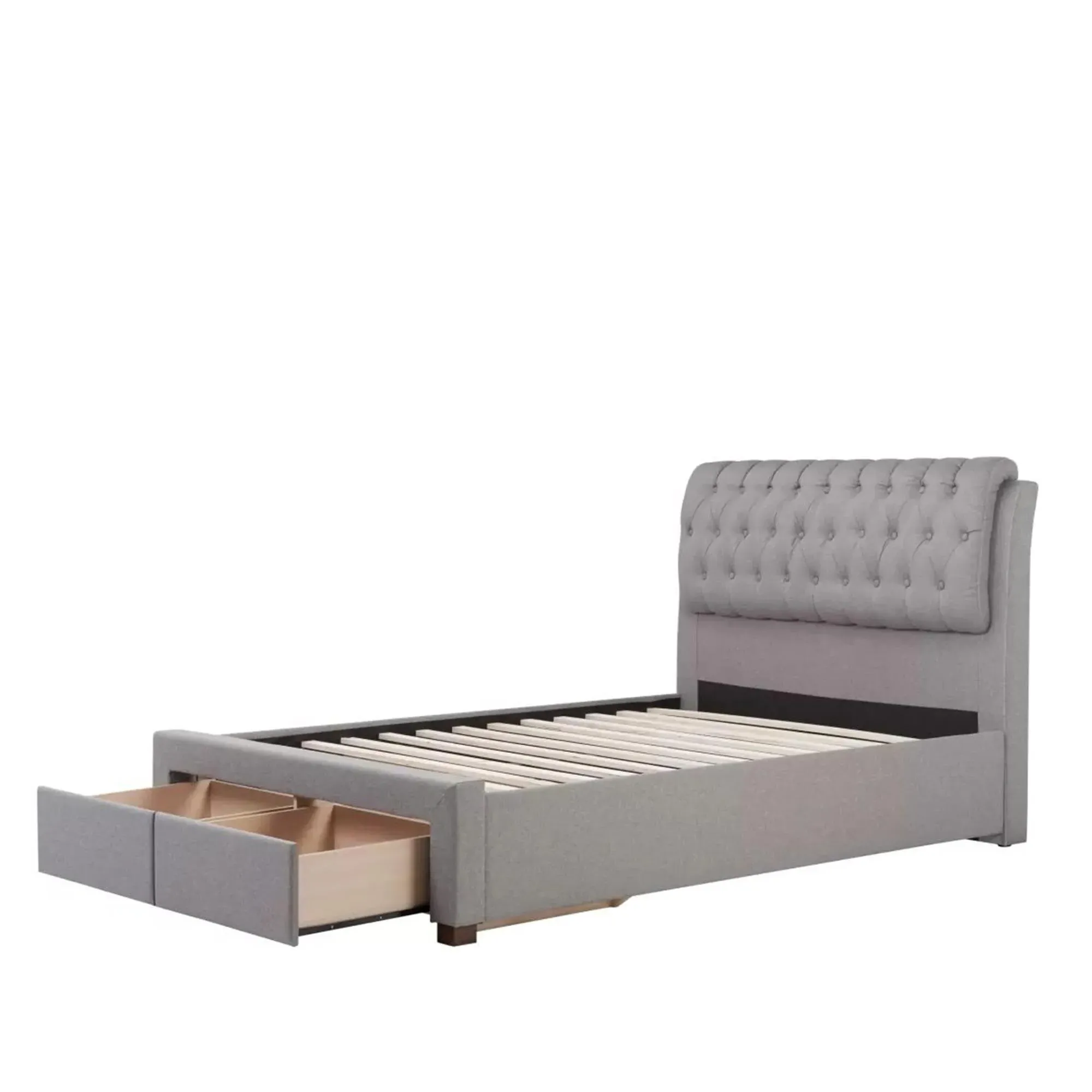 Valentino Fabric Bed - Grey