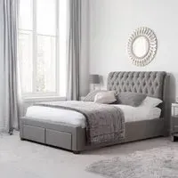 Valentino Fabric Bed - Grey