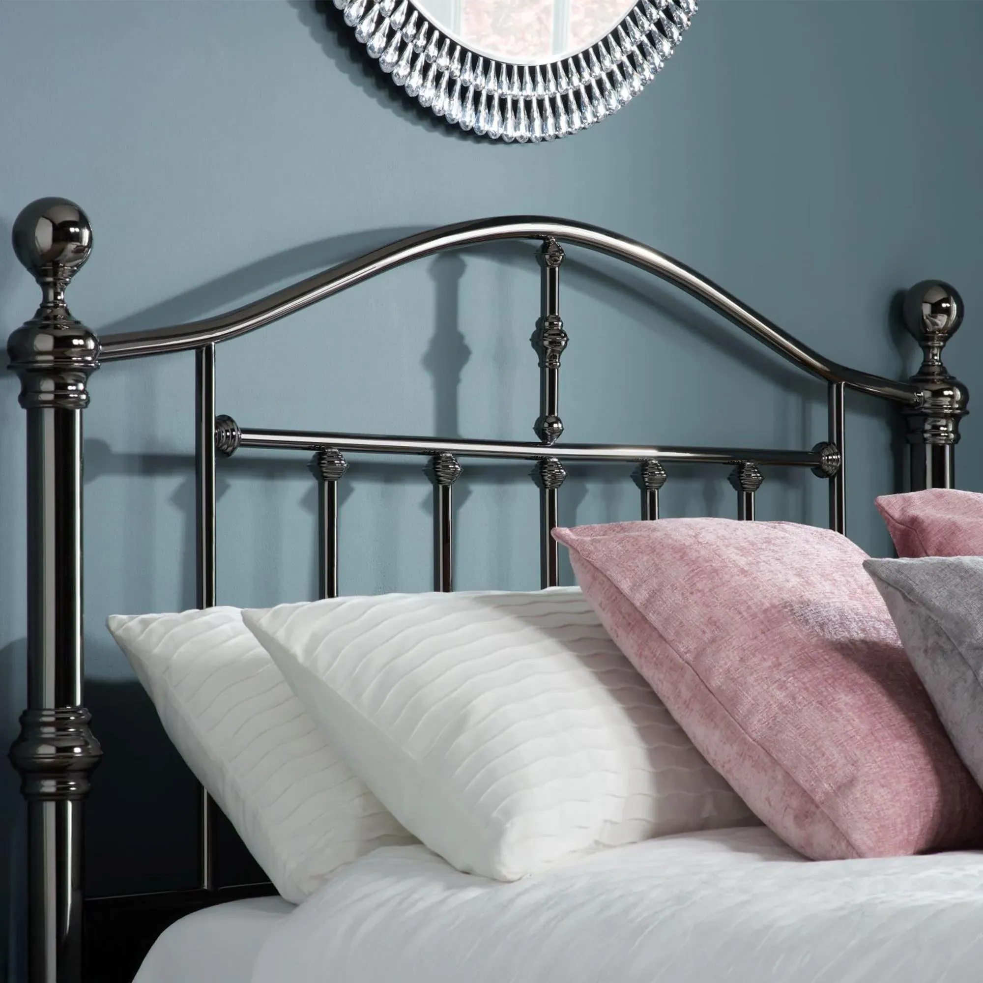 Victoria Metal Bed Frame - Black Nickel