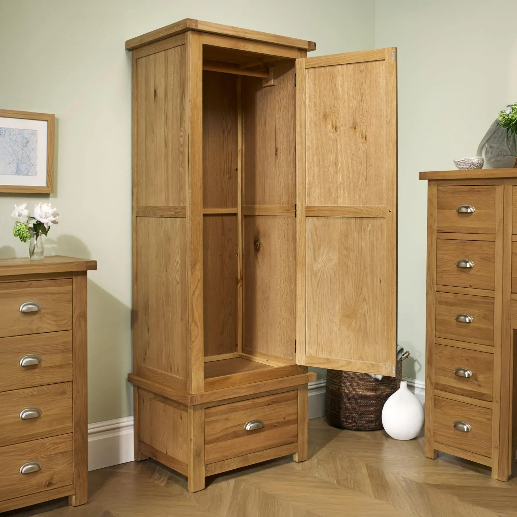 Woburn 1 Door Wardrobe - Rustic, Oak