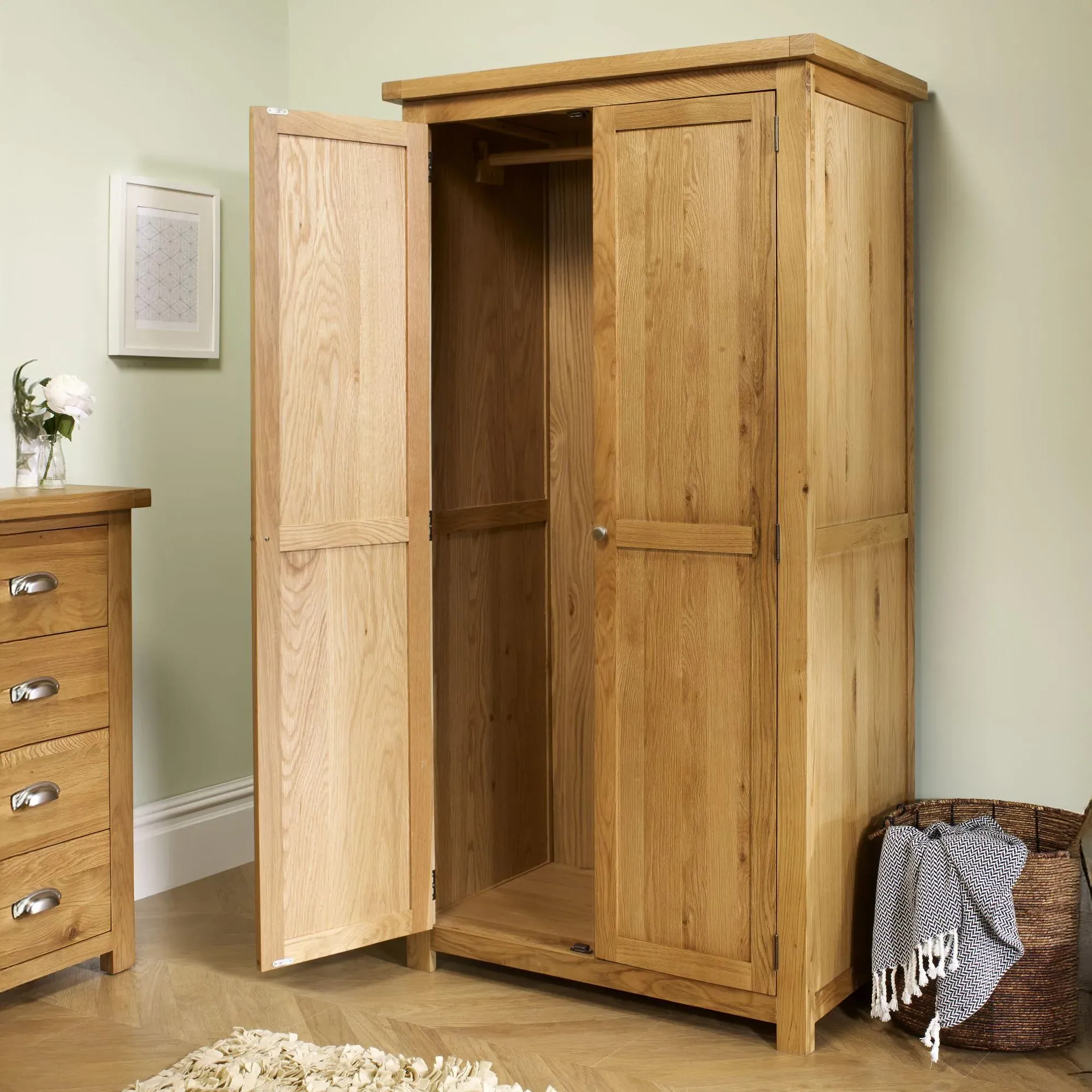 Woburn 2 Door Wardrobe - Rustic, Oak