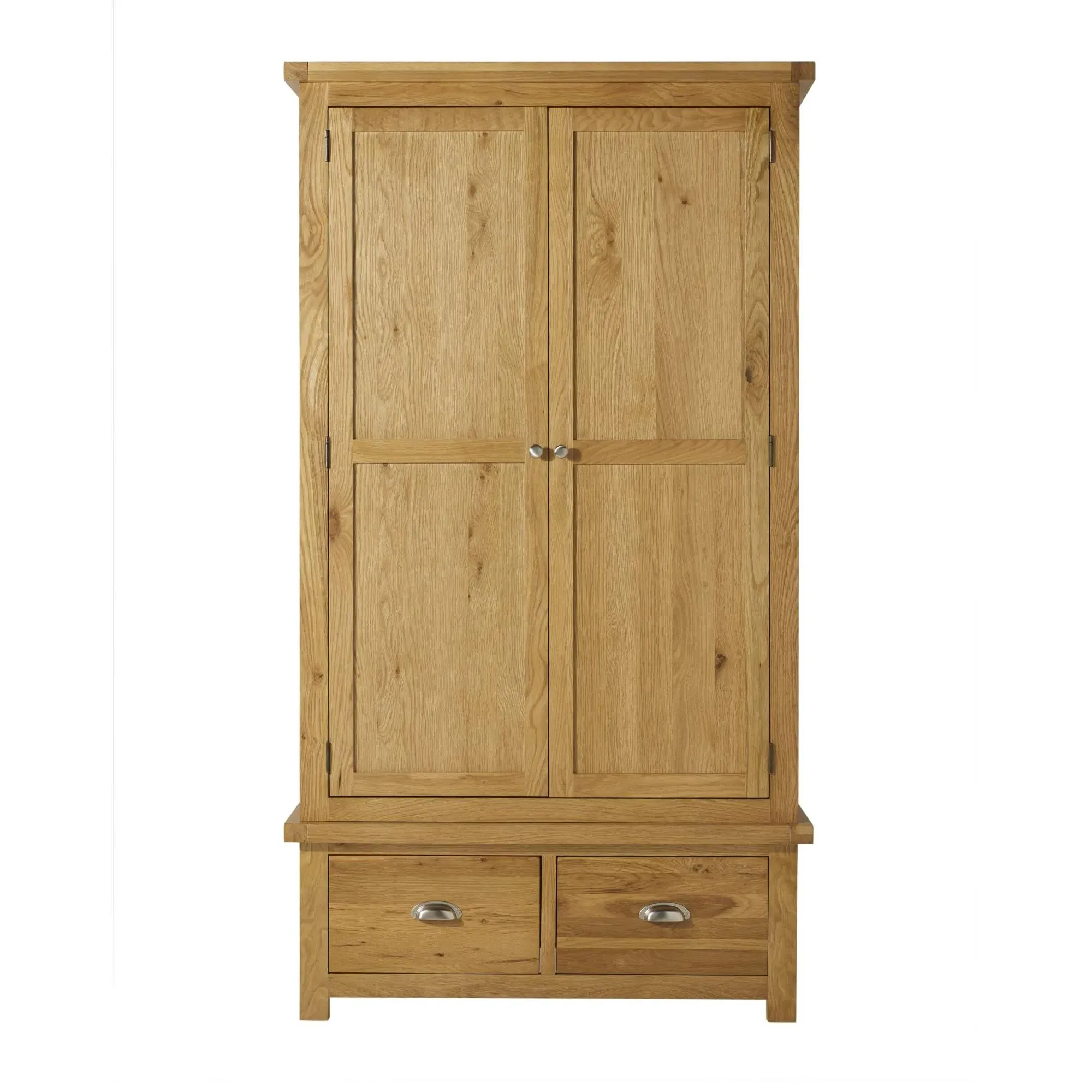 Woburn 2 Door Wardrobe with Drawers - Rustic, Oak