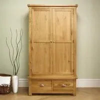 Woburn 2 Door Wardrobe with Drawers - Rustic, Oak