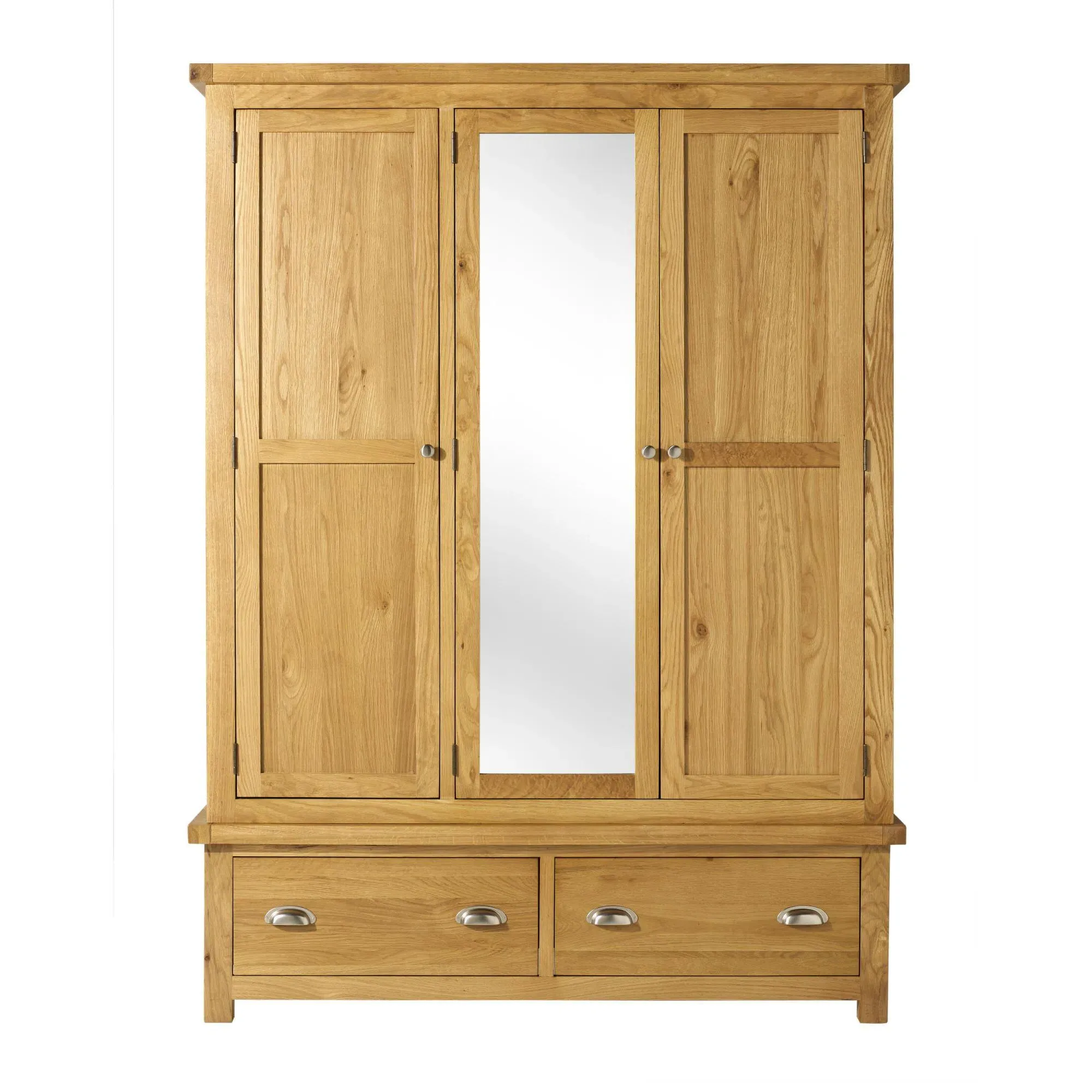 Woburn 3 Door Mirror Wardrobe - Rustic Oak