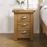 Woburn 3 Drawer Bedside Cabinet - Rustic Oak
