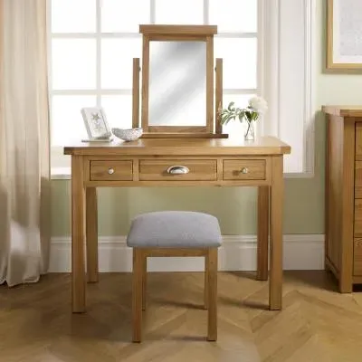 Woburn 3 Drawer Dressing Table - Rustic, Oak image