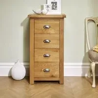 Woburn 4 Drawer Narrow Chest - Rustic, Oak