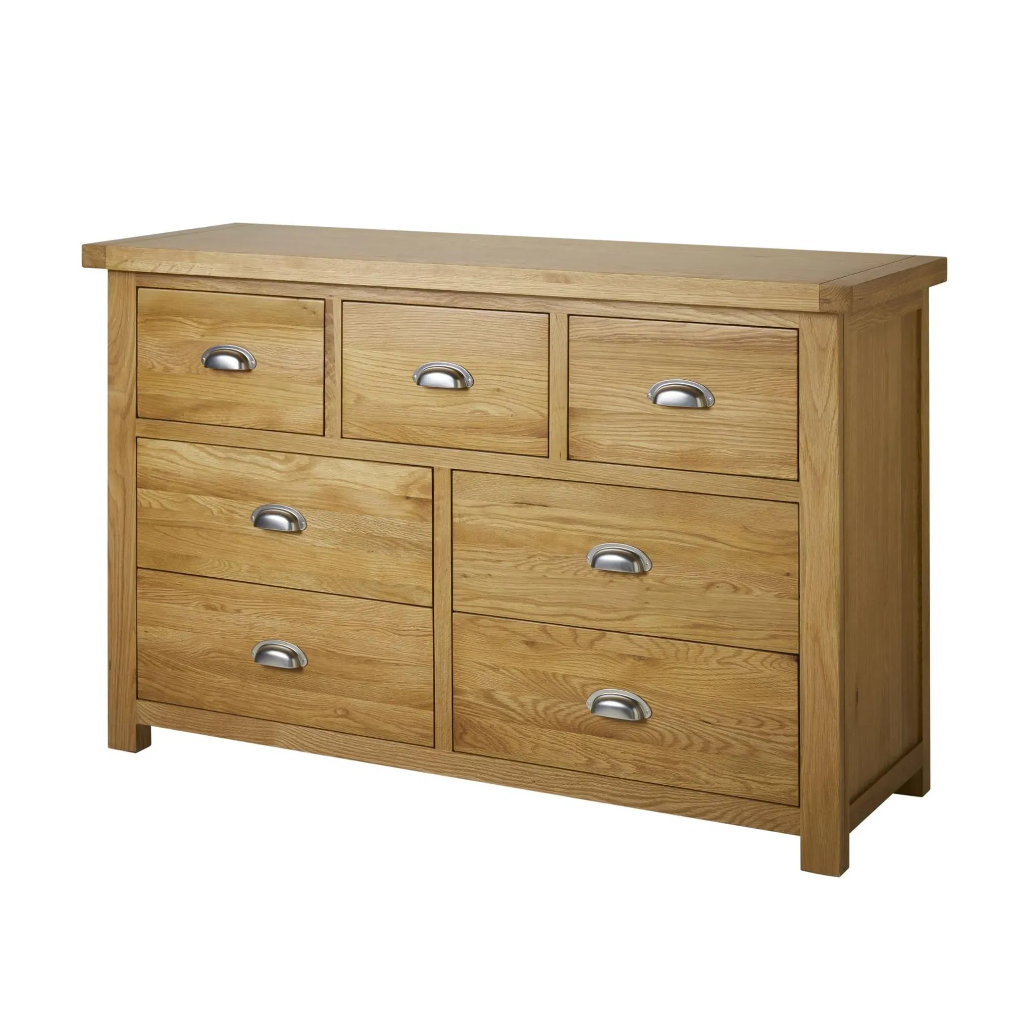 Woburn 4+3 Drawer Wide Chest - Rustic, Oak