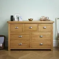 Woburn 4+3 Drawer Wide Chest - Rustic, Oak