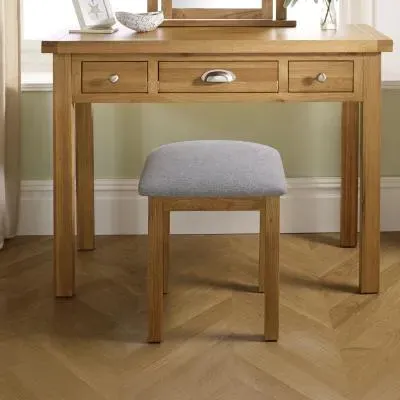 Woburn Padded Dressing Stool - Rustic, Oak image