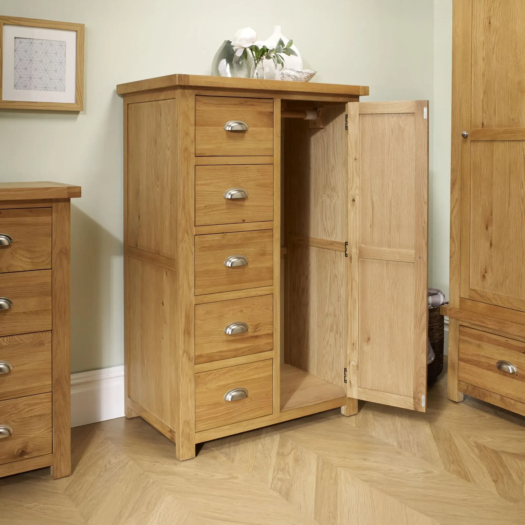 Woburn Short Wardrobe - Rustic, Oak