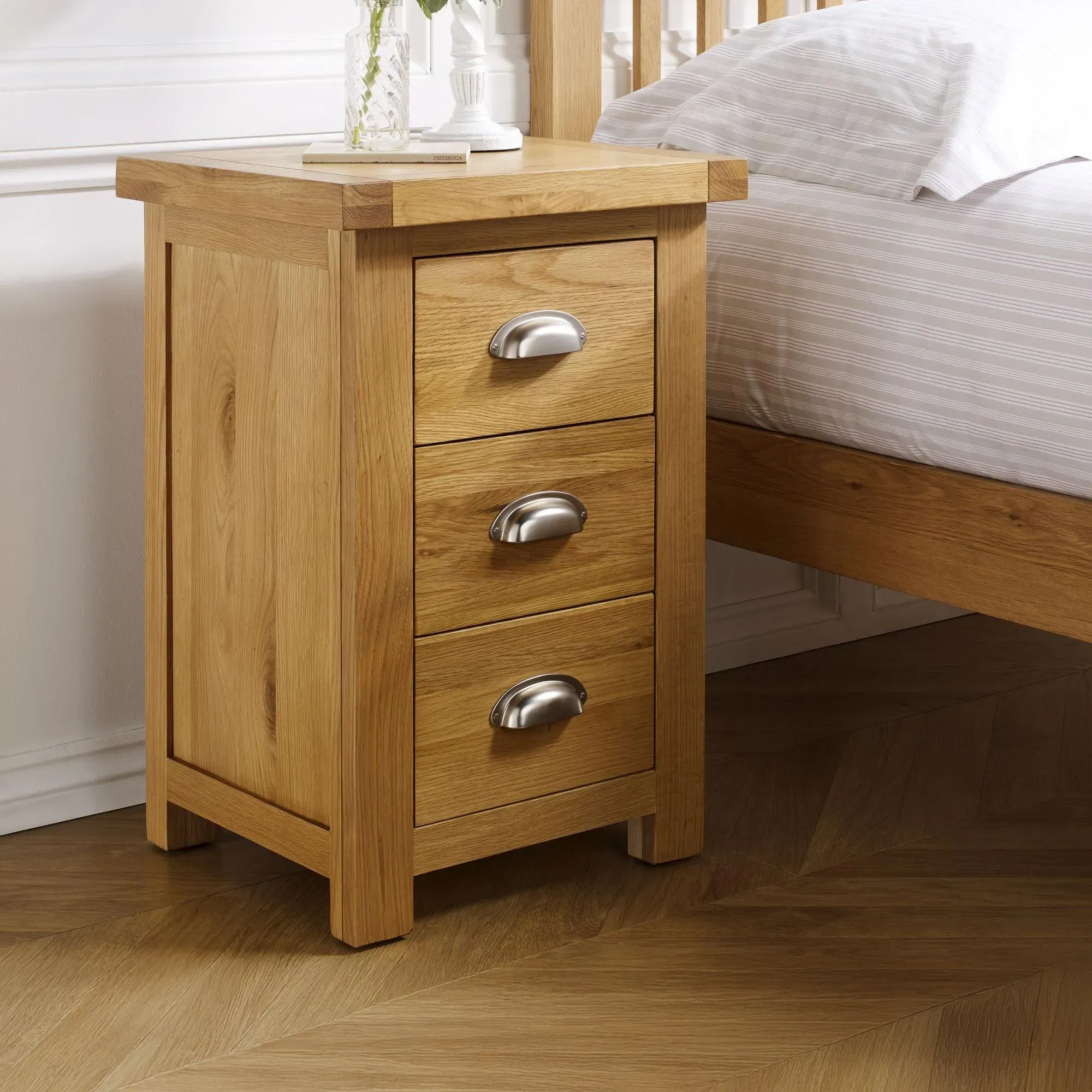 Woburn Tall Bedside Cabinet - Rustic, Oak