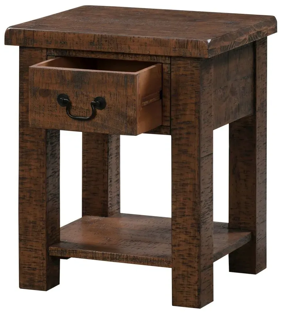 1 Drawer Lamp Table - Dark Pine