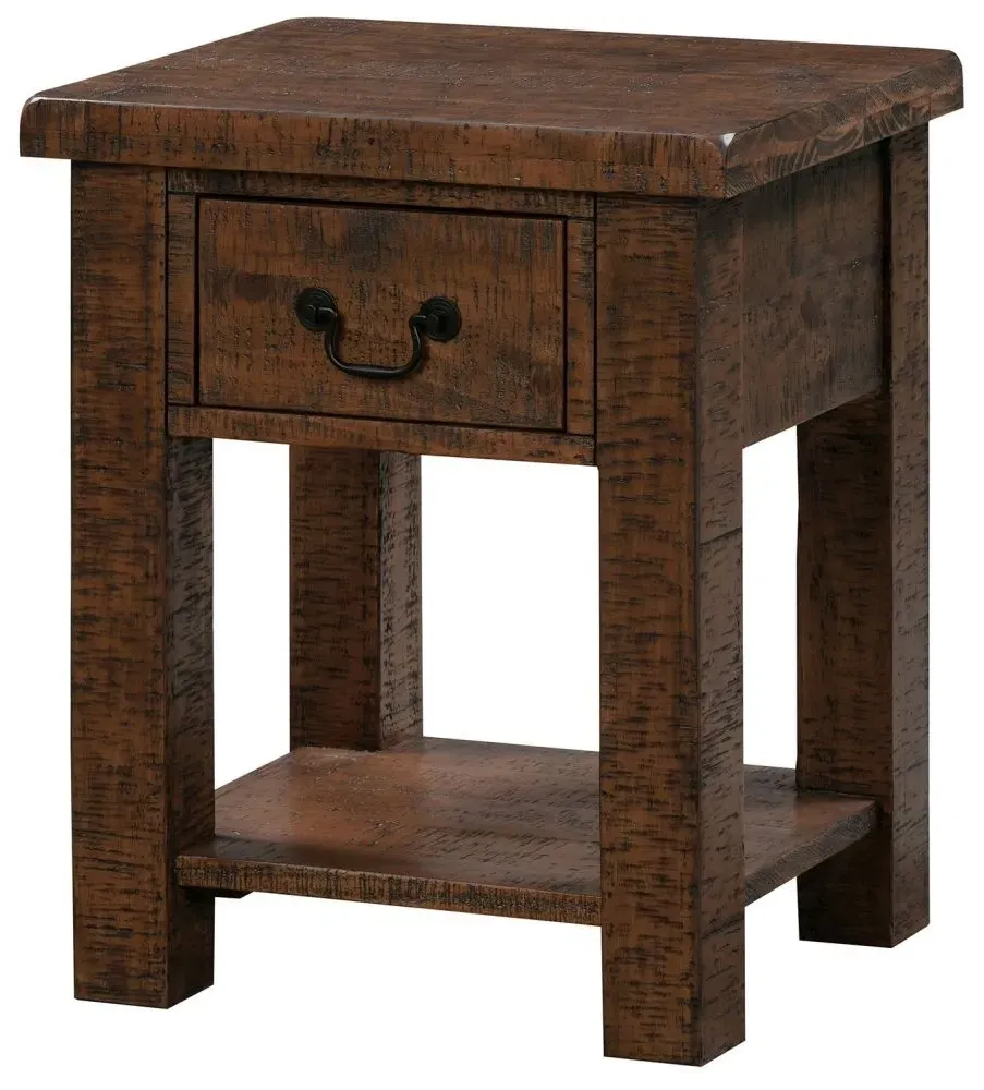 1 Drawer Lamp Table - Dark Pine