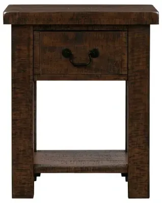 1 Drawer Lamp Table - Dark Pine