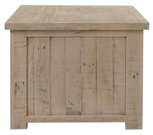 1 Drawer Lamp Table - Washed Grey, Reclaimed Pine