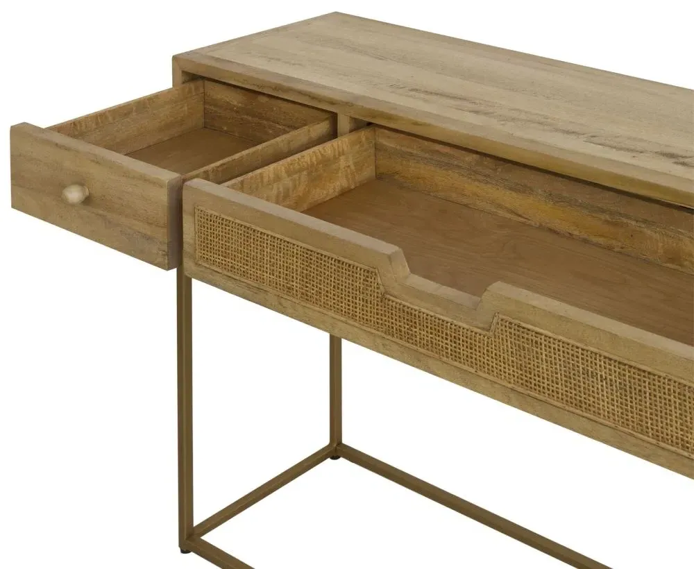 2 Drawer Console Table - Natural, Rattan