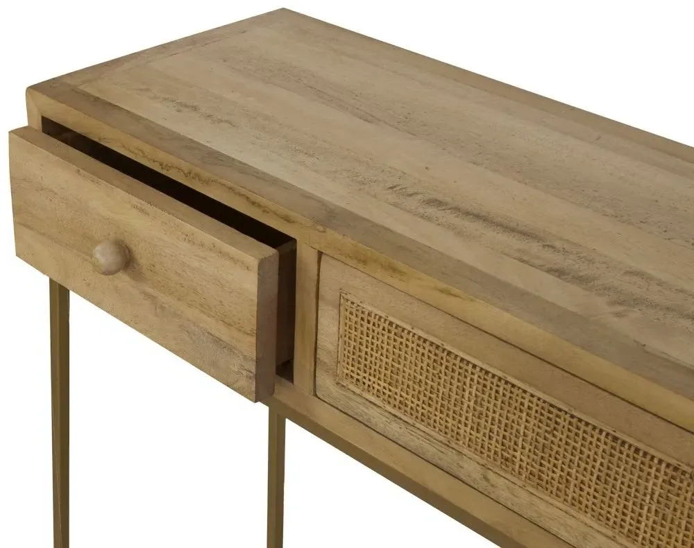 2 Drawer Console Table - Natural, Rattan