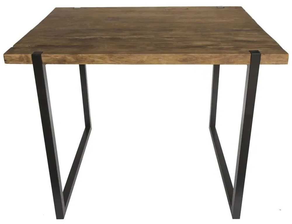 2-Seater Dining Table - Black, Reclaimed Teak