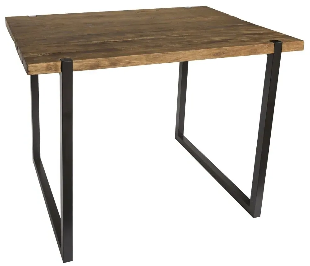 2-Seater Dining Table - Black, Reclaimed Teak