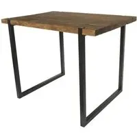 2-Seater Dining Table - Black, Reclaimed Teak