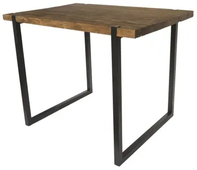 2-Seater Dining Table - Black, Reclaimed Teak image
