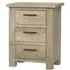3 Drawer Bedside Cabinet - Washed Grey, Reclaimed Pine