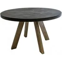 4-Seater Round Dining Table - Concrete