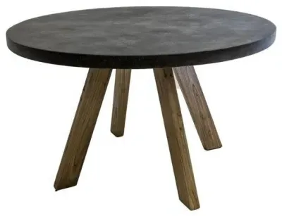 4-Seater Round Dining Table - Concrete