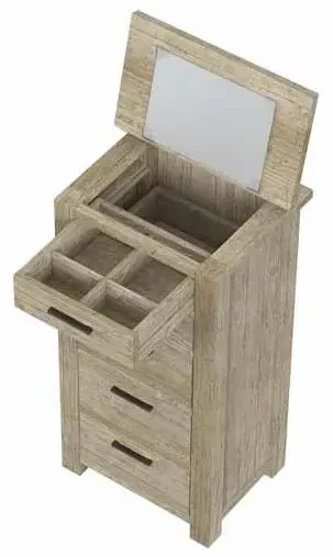 5 Drawer Tall Chest - Washed Grey, Reclaimed Pine