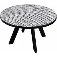 Allentown 4-Seater Round Dining Table - Monochrome