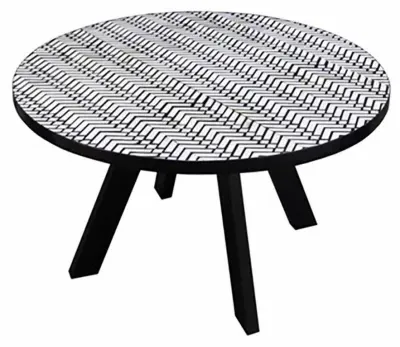 Allentown 4-Seater Round Dining Table - Monochrome