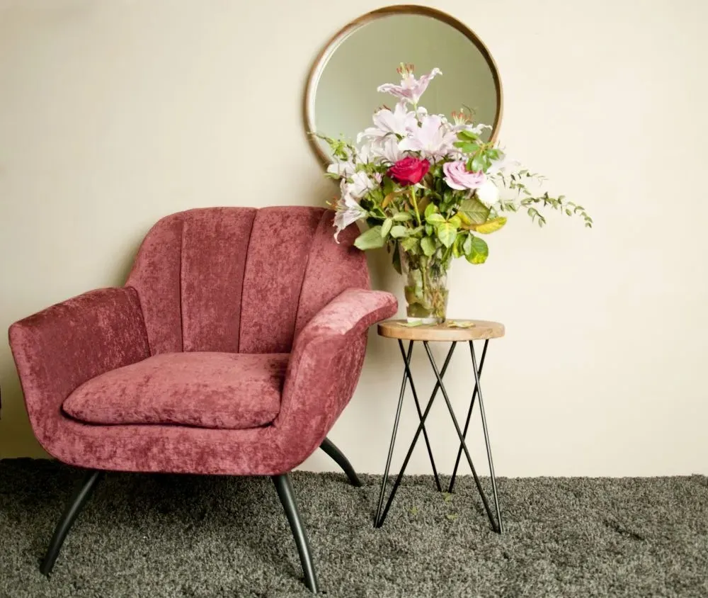 Amalfi Accent Chair - Pink, Chenille