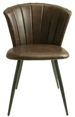 Amalfi Dining Chair Set of 2 - Chestnut, Vintage Leather image