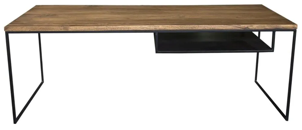 Bastia Slim Coffee Table with Lamp - Teak Wood