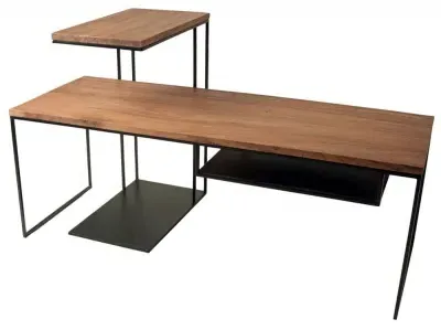 Bastia Slim Coffee Table with Lamp - Teak Wood image