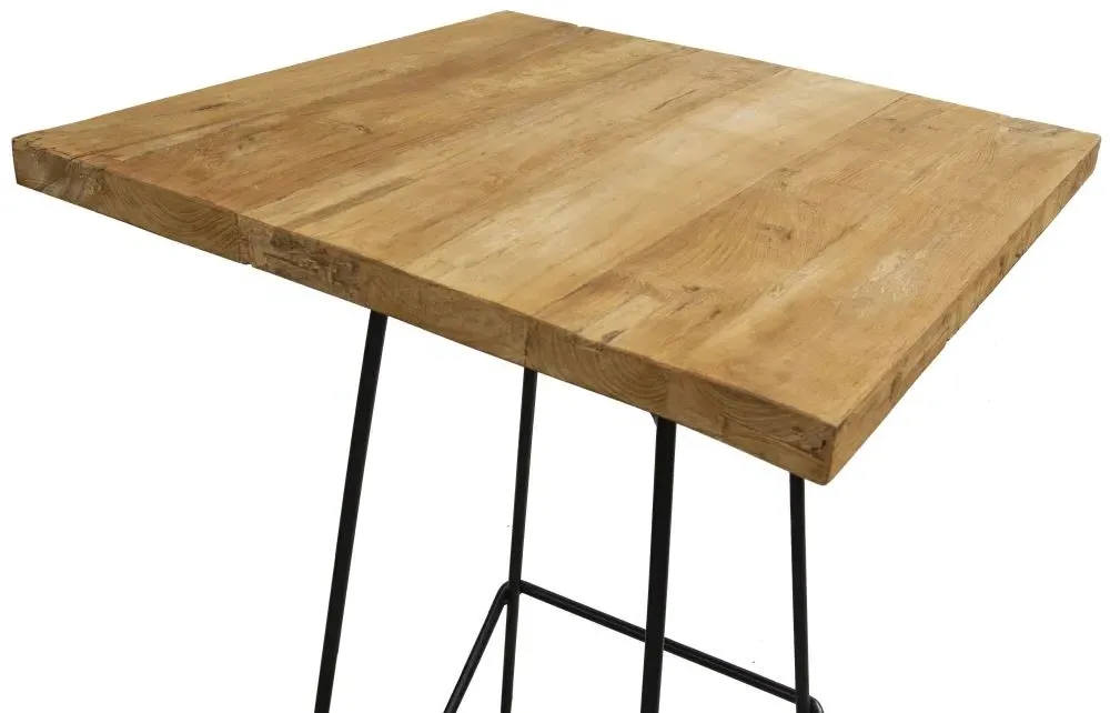 Belfort Bar Table - Black, Teak Wood