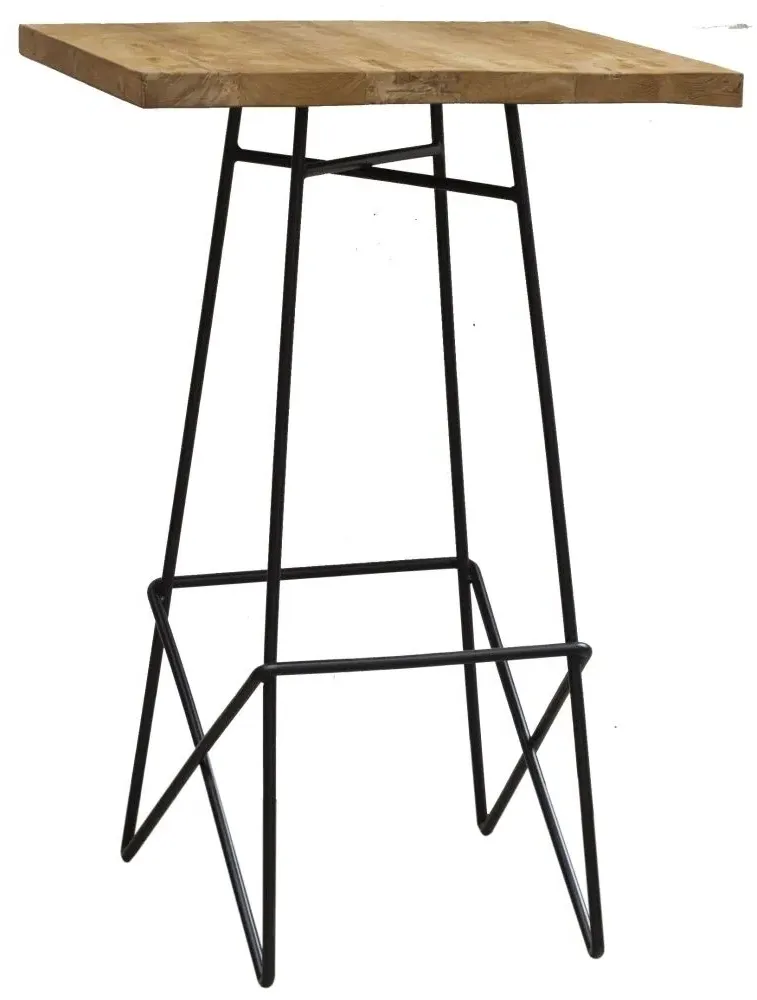 Belfort Bar Table - Black, Teak Wood