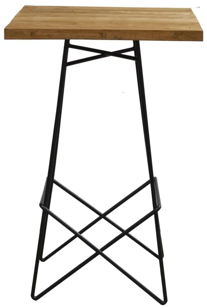 Belfort Bar Table - Black, Teak Wood