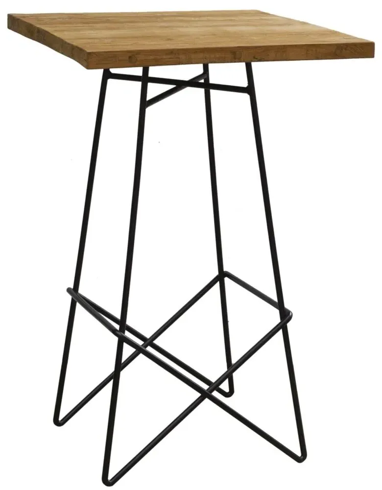 Belfort Bar Table - Black, Teak Wood