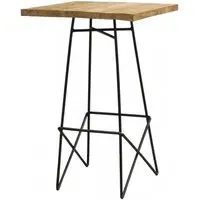 Belfort Bar Table - Black, Teak Wood