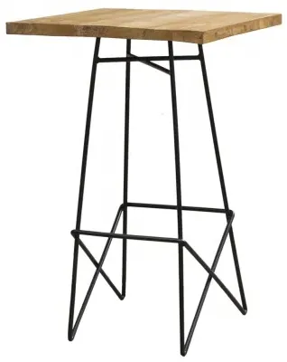 Belfort Bar Table - Black, Teak Wood image