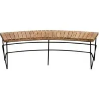 Belfort Curved Bench - Black, Teak Wood