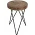 Belfort Round Stool - Black, Teak Wood