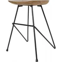 Belfort Set of 2 Teak Wood Bar Stool - Black