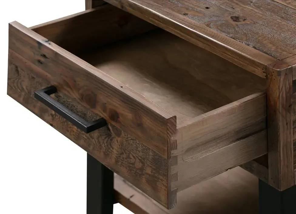 Bengal 1 Drawer Lamp Table - Reclaimed Pine