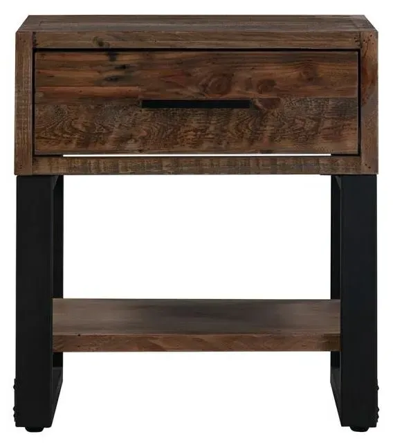 Bengal 1 Drawer Lamp Table - Reclaimed Pine